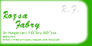 rozsa fabry business card